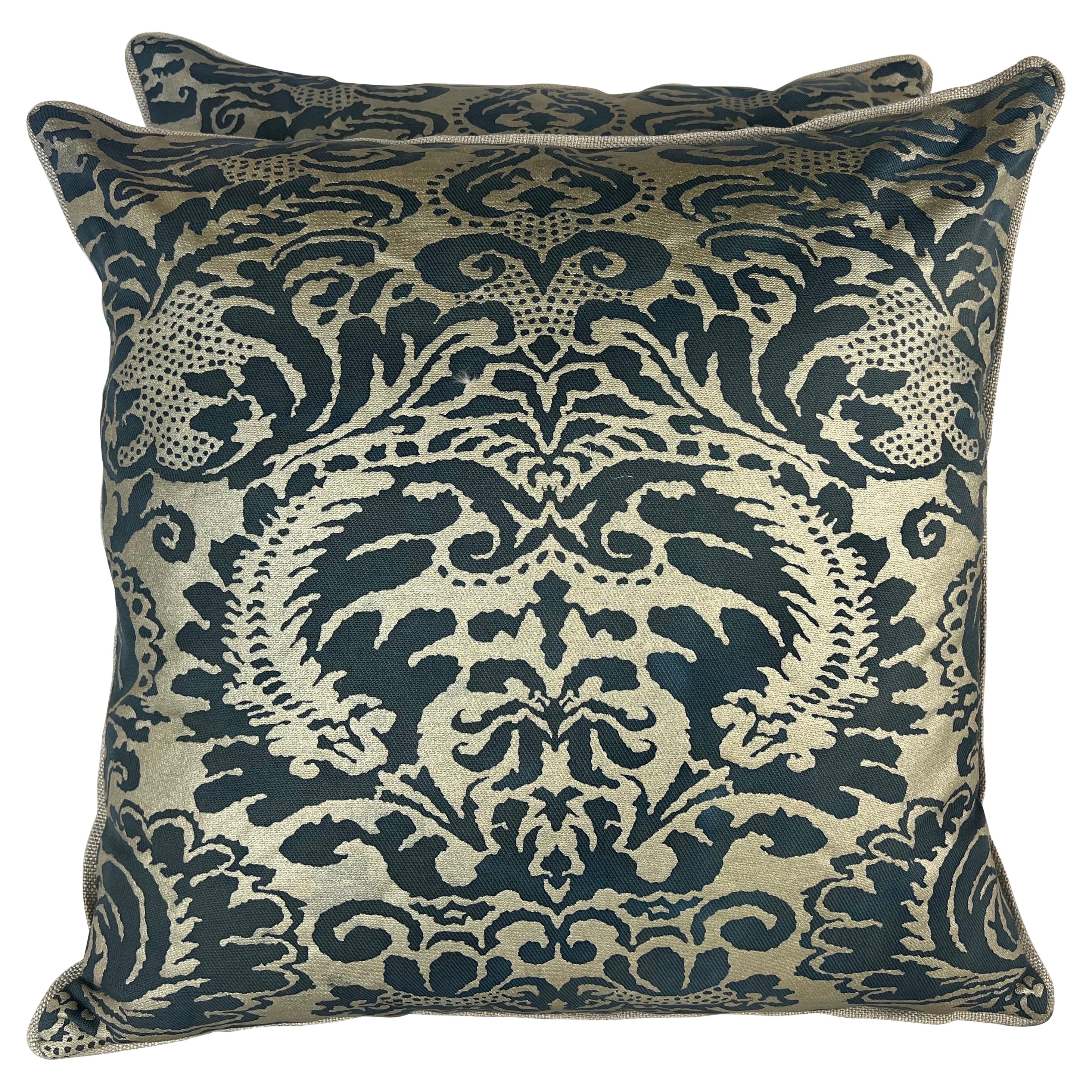 Pair of Custom Fortuny Textile PIllows
