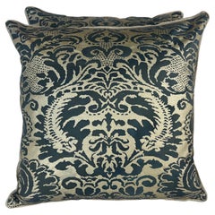 Paire de coussins en textile Fortuny personnalisés