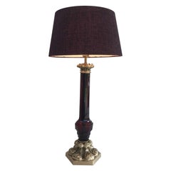 Dark red cristal and bronze table lamp by Cristal & Bronze Paris. Circa 1940