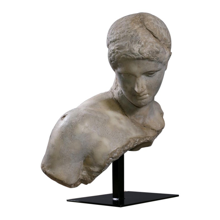Escultura que representa el busto de un deportista griego en época helenística.