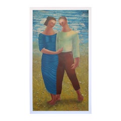 Painting by Flavio E. Cabral (1916-1990) titled Two Figures
