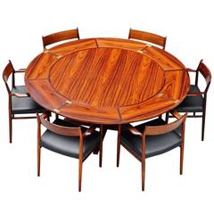 Vintage Dyrlund Extendable Rosewood Dining Table, Denmark, 1962