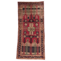 Alfombra persa vintage Nahavand Hamadan roja de estilo moderno de mediados de siglo