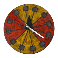 1970s Aldo Londi Bitossi Meridian Ceramic Wall Clock