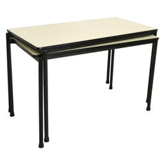 Tavolo da lavoro industriale impilabile Marko con piano in formica e base antracite