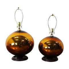 Pair of Mexican Modernism Mercury Glass Table Lamps