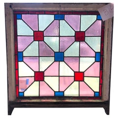 Antique Church Glass Window 32" x 32"