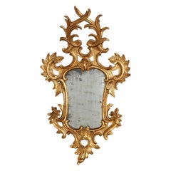 Italian Eighteenth Century Rococo Carved and Gilded Wood Mirror