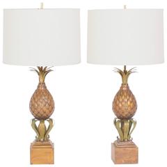 Pair of Mid-Century Pineapple Table Lamps 10