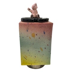 Peter Shire Exp Signed Ceramic California Studio Pottery Glazed Honey Pot, 1978