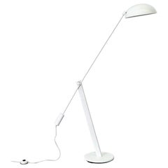 Hala Post Modern Cantilevered Floor Lamp with Half Dome Shade in White