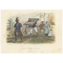 Chinois Condamné à la Cangue: Raffigurazione di punizioni corporali dell'Asia orientale, 1860