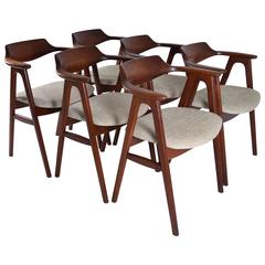Set of Six Dining Chairs by Erik Kirkegaard, circa 1950s