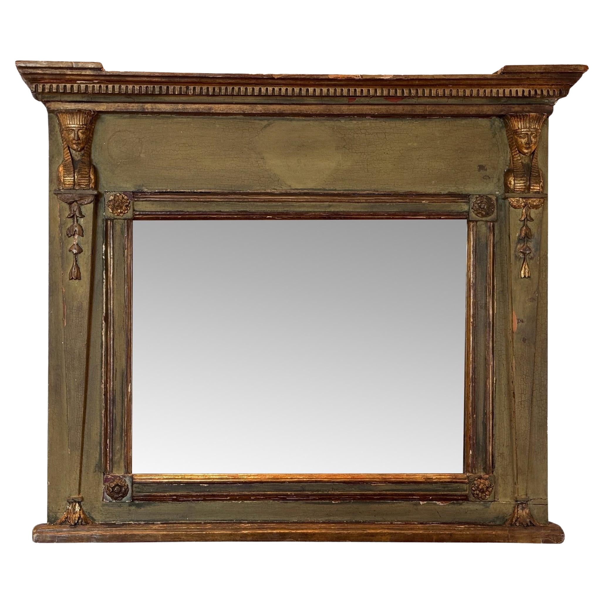 Early 19th Century Painted Egyptian Revival Mirror