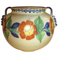 Antique Mexican Talavera Pot from Guanajuato, Central Mexico, 1920s