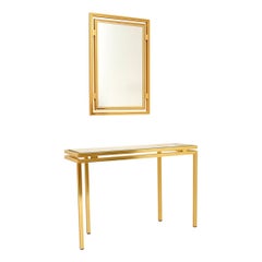 Vintage French Console Table and Mirror by Pierre Vandel