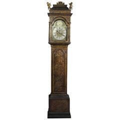 Antique George III Japanned Tall Case Clock by William Harvey