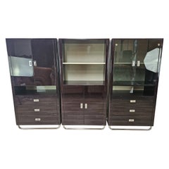 Armadi modulari in legno laccato per ufficio anni '70 in stile Bauhaus