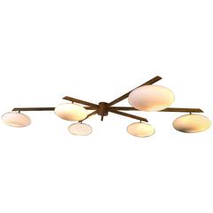 Brass Flush Mount in the Manner of Arredoluce 10