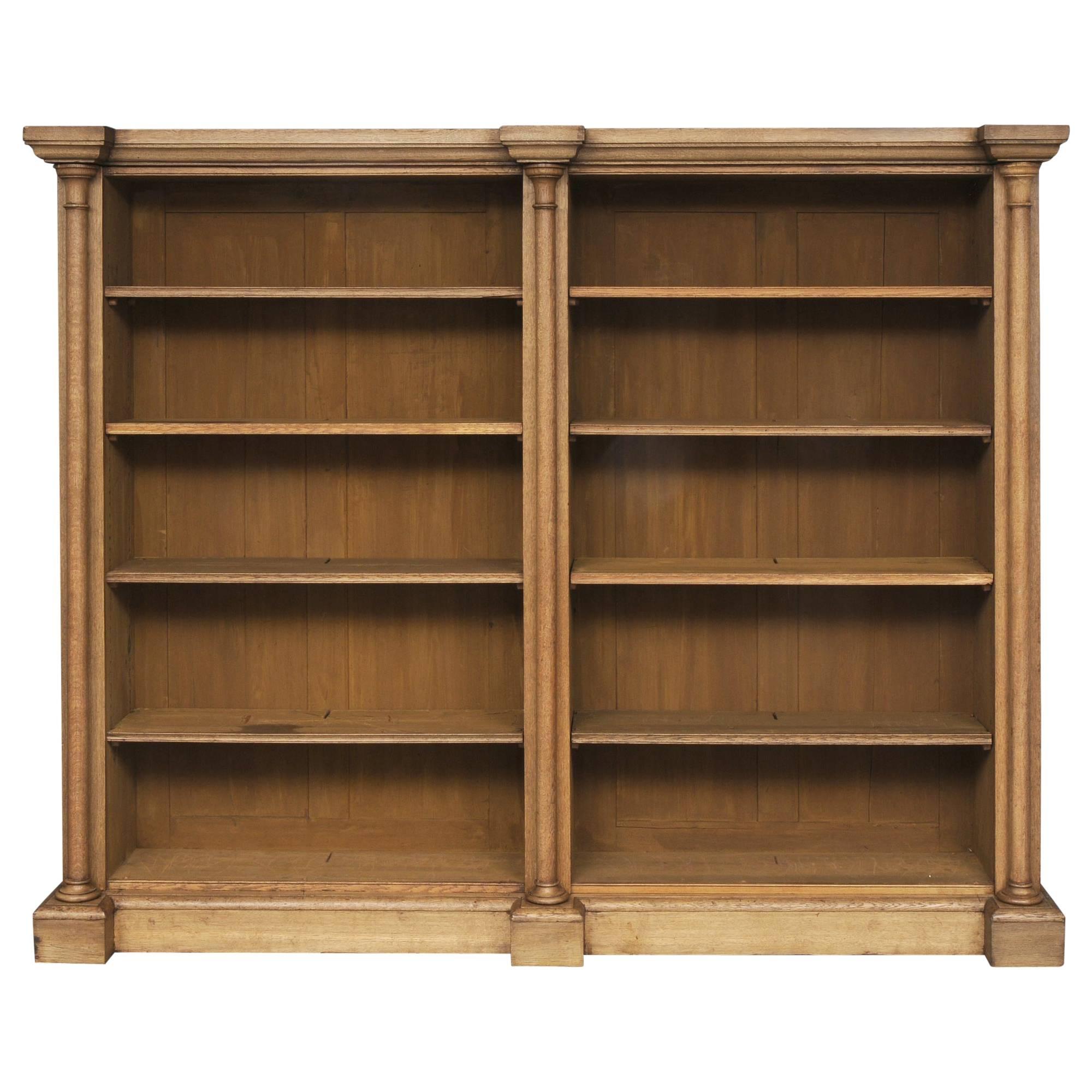 William IV Bleached Oak Library Open Bookcase, circa 1830 For Sale