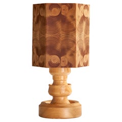 Swedish Designer, Table Lamp, Pine, Sweden, 1970s