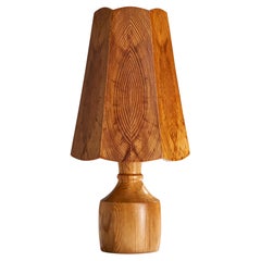 Swedish Designer, Table Lamp, Pine, Sweden, 1970s