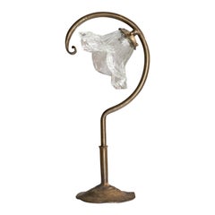 Grande lampe de bureau Lothar Klute, bronze, verre, Allemagne, années 1980