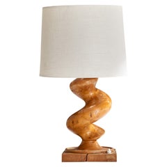 Swedish Designer, Freeform Table Lamp, Birch, Sweden, 1930s