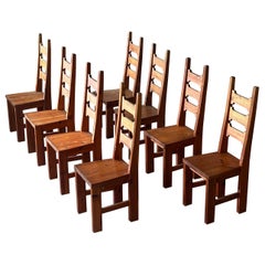 Swedish Ladder Back Dining Chairs in Pine