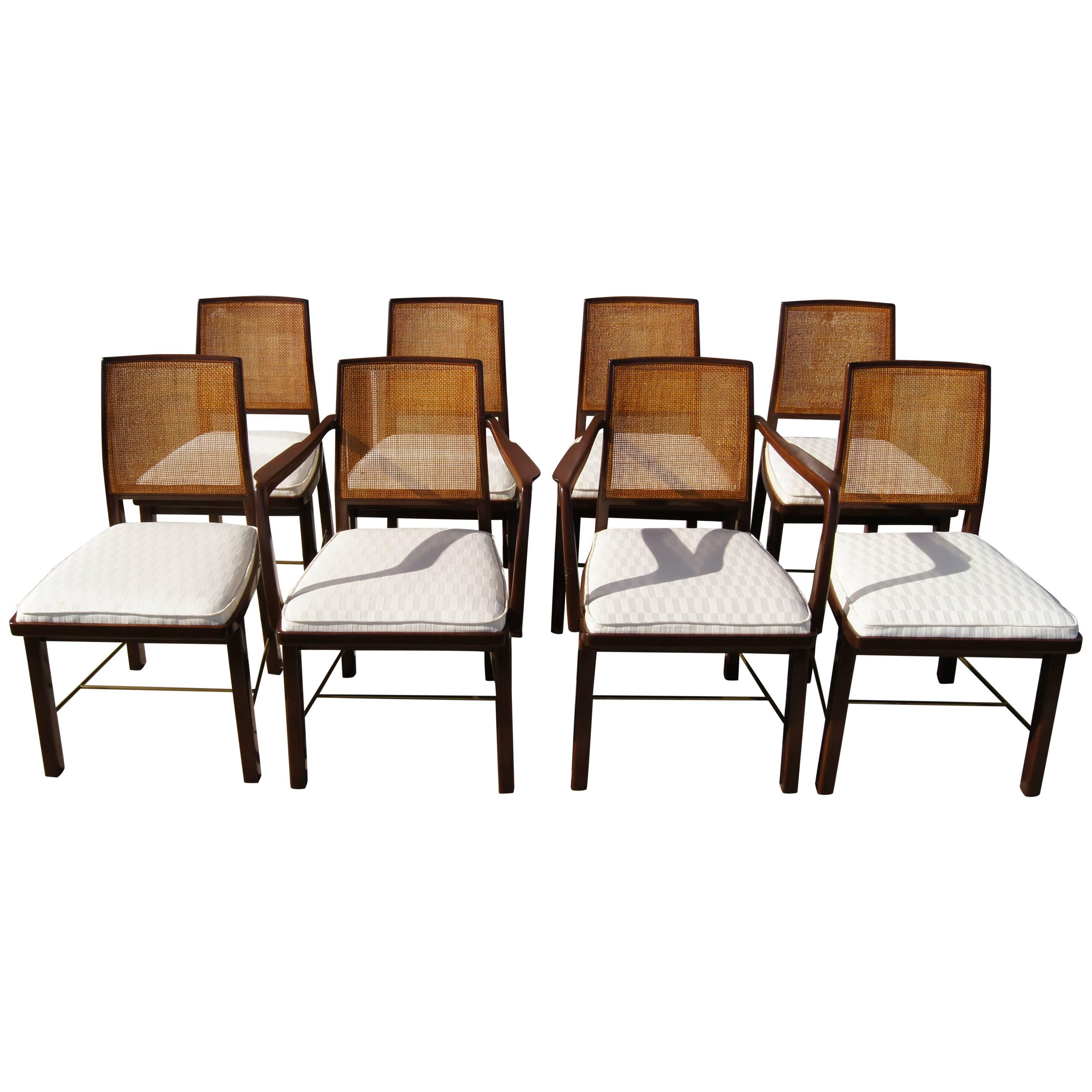 Set of Eight Janus Collection Dining Chairs by Edward Wormley for Dunbar