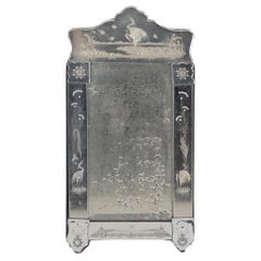 An Italian etched glass mirror C 1910.
