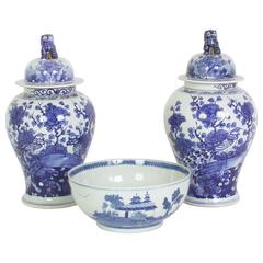 Vintage Chinese Export Blue and White Porcelain, Priced Individually