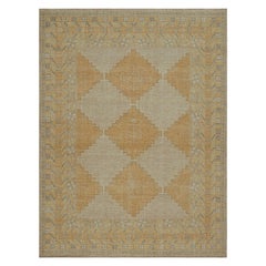 Rug & Kilim’s Modern Rug in Beige and Gold Tones, with Geometric Patterns
