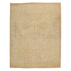 Zabihi Kollektion Rosa quadratischer türkischer Oushak-Teppich
