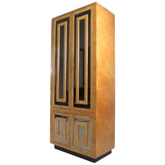 Tall Mid-Century Burl Armoire by Romweber
