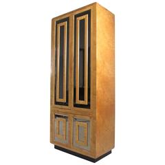 Exquisite Mid-Century Burl Wood Armoire by Romweber 8