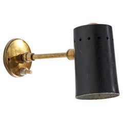 Italian Designer, Wall Light, Brass, Metal, Italy, 1950s