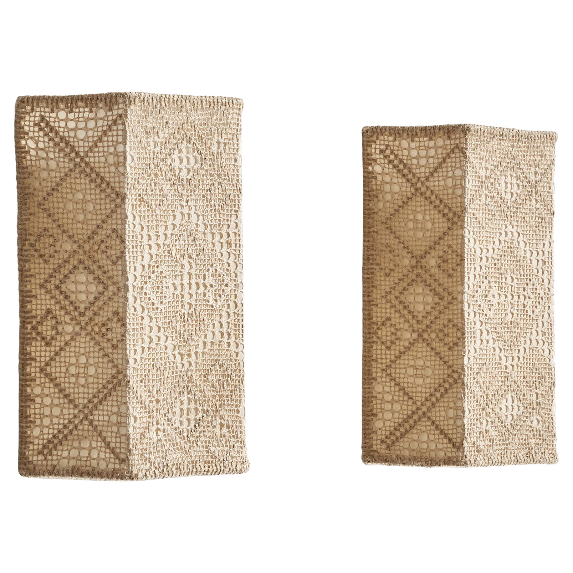 Swedish Designer, Wall Lights, Fabric, Sweden, 1970s