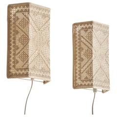 Swedish Designer, Wall Lights, Fabric, Sweden, 1970s