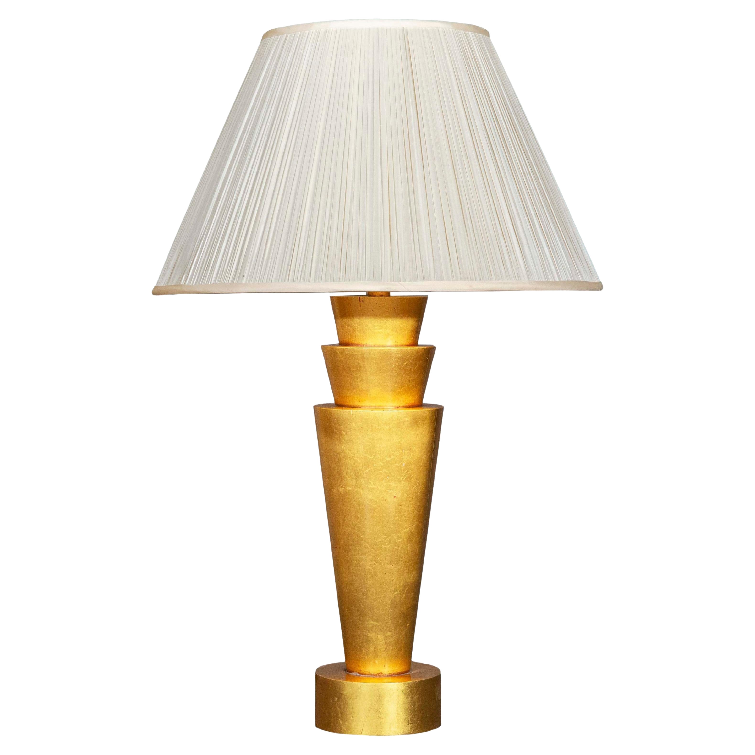 Gold Leaf Table Lamp For Sale