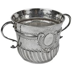 Antique Queen Anne Britannia Silver Porringer Cup England, circa 1703 12