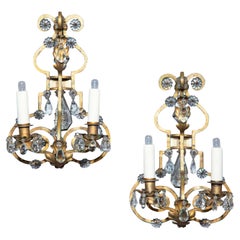 Painted Iron Wall Lights, in the manner of Maison Bagues