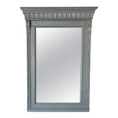 Miroir vintage en bois bleu
