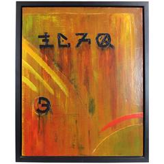 Modern Art "Saffron Cryptogram" Painting by Mic Radford