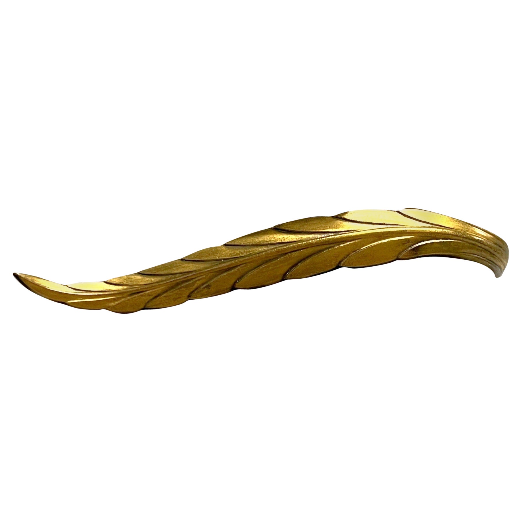 Antique Feather Form Metal Curtain Tie Backs - a Set of 8