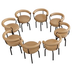 Charlotte Perriand LC7 Esszimmerstühle für Cassina, 1927, 8-teilig