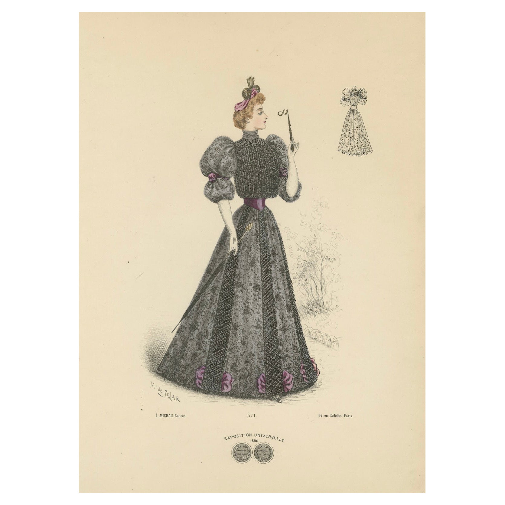 La Gracia Victoriana: Litografía de moda de L. Michau y M. de Solar de 1889