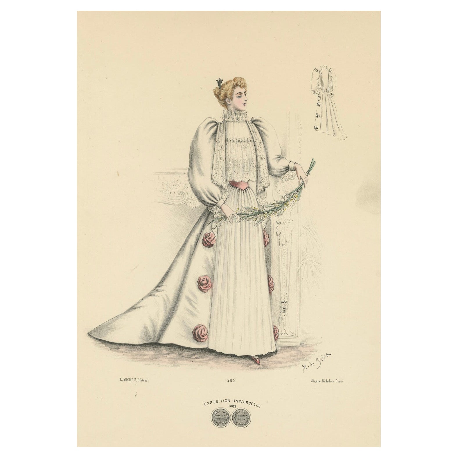 Modas Opulentas de la Época Victoriana: Litografía de L. Michau y M. de Solar