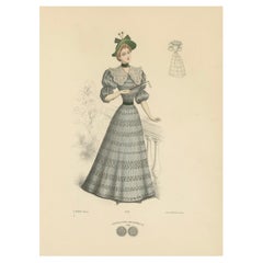 Ropa de día victoriana: Litografía de Moda Elegante - la Exposición Universal de 1889