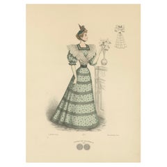Elegancia Victoriana Diurna: Vestidos de Moda en Litografía Publicado en 1889